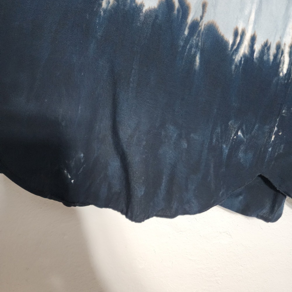 The Silk Road Traders Maxi Skirt Women OS Rayon Blue Black Tie Dye Boho - Picture 13 of 13